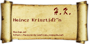 Heincz Krisztián névjegykártya
